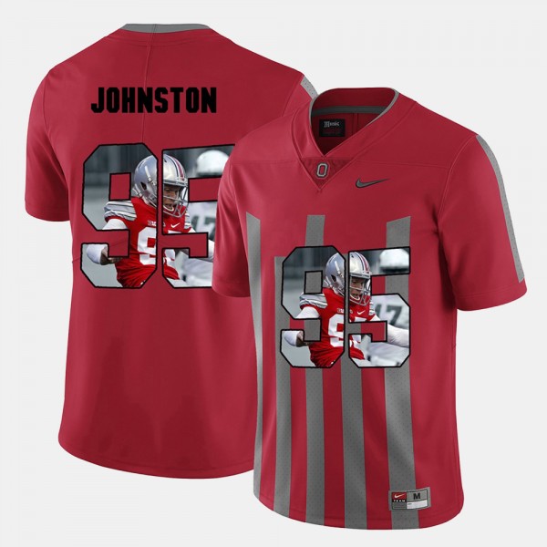 Ohio State Buckeyes Cameron Johnston Men's #95 Red Pictorial Fashion College Football Jersey 2404UQRK0